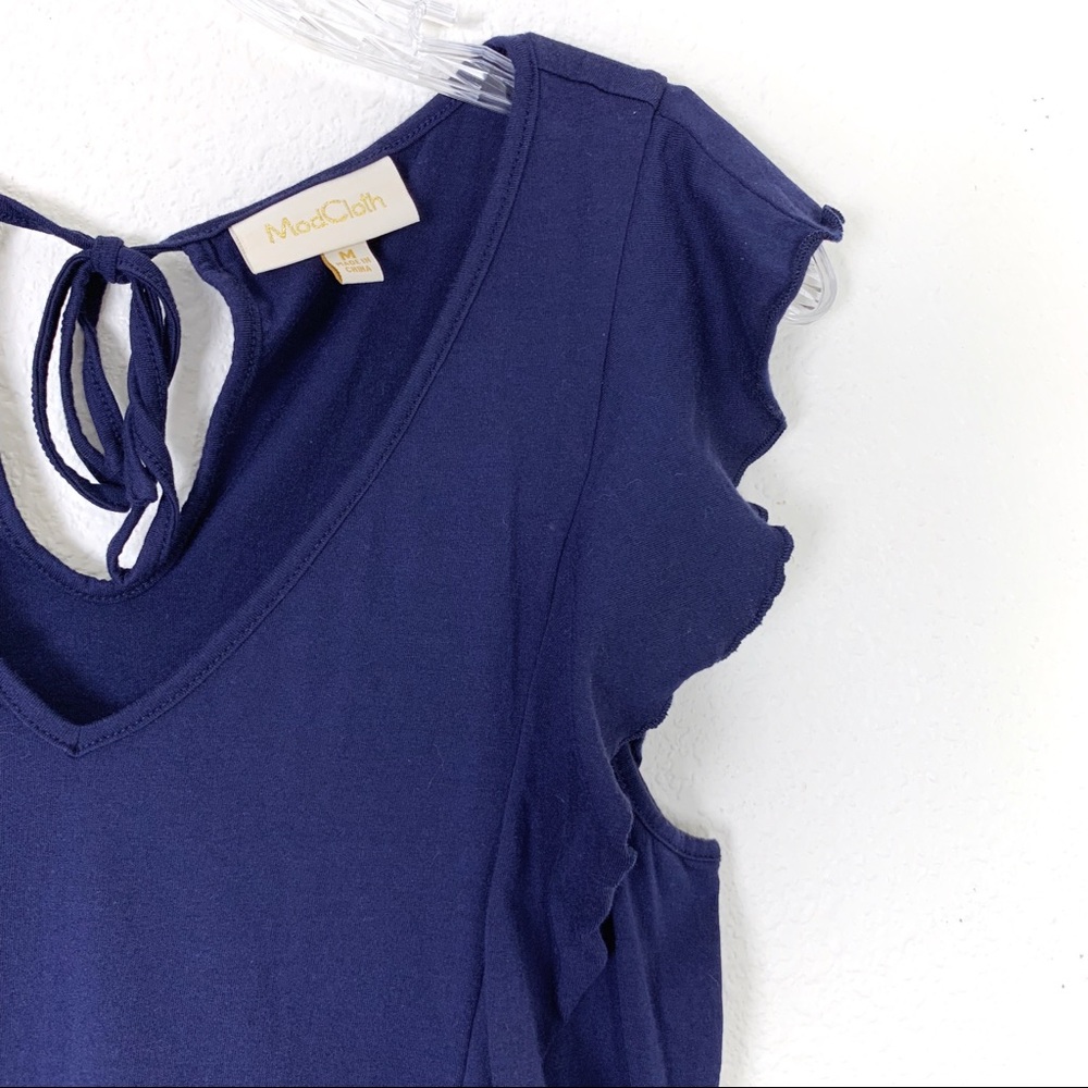 Modcloth | Navy Ruffle Tank Top - Picture 2 of 6